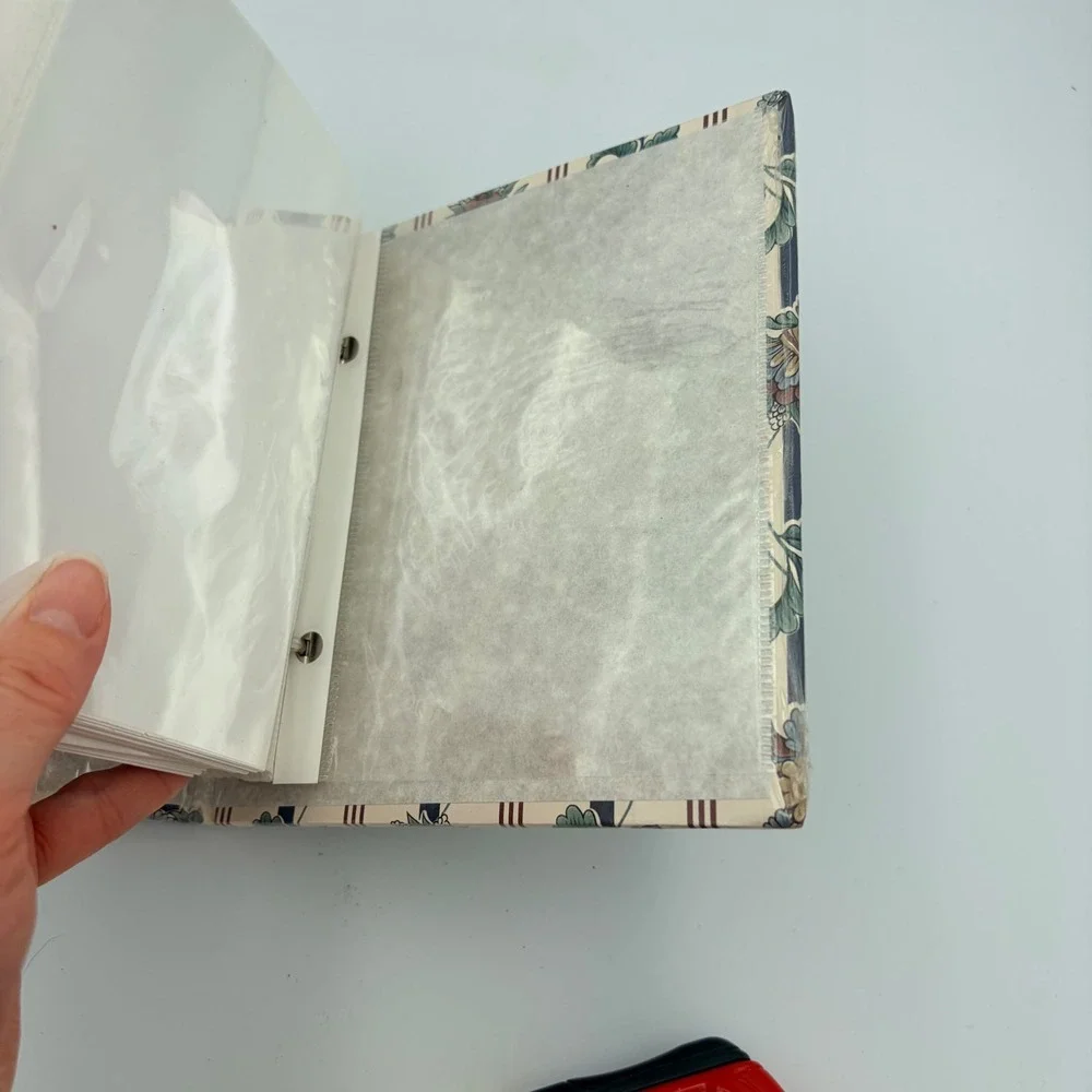 BURNES Photo Album Scrapbook Binder Floral Stripes‎ Beige USA Made